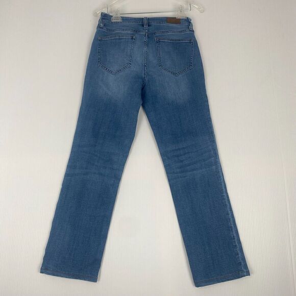 Lands End Women's Size 8 Blue Jeans Stretch Pockets Mid Rise Pre Owned - Picture 3 of 16